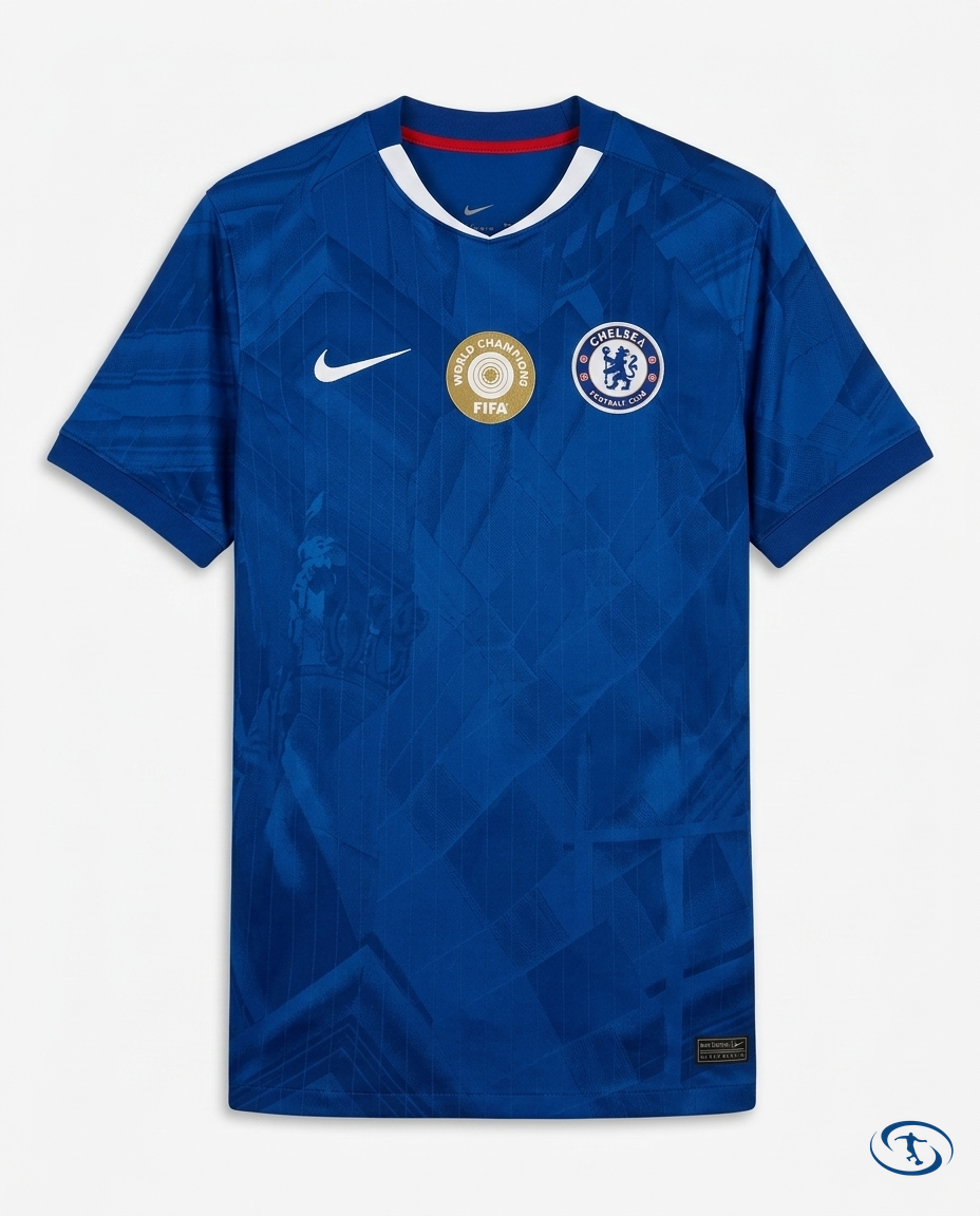 Chelsea Jersey Home 2025/26 com Patch Campeão Mundial - Packshot | Sant Sport