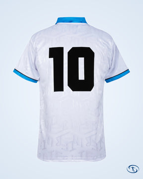 Inter Milan Away No.10 (Bergkamp) Retro Shirt 1993-1994 (Retro Flock Printing) - Men's