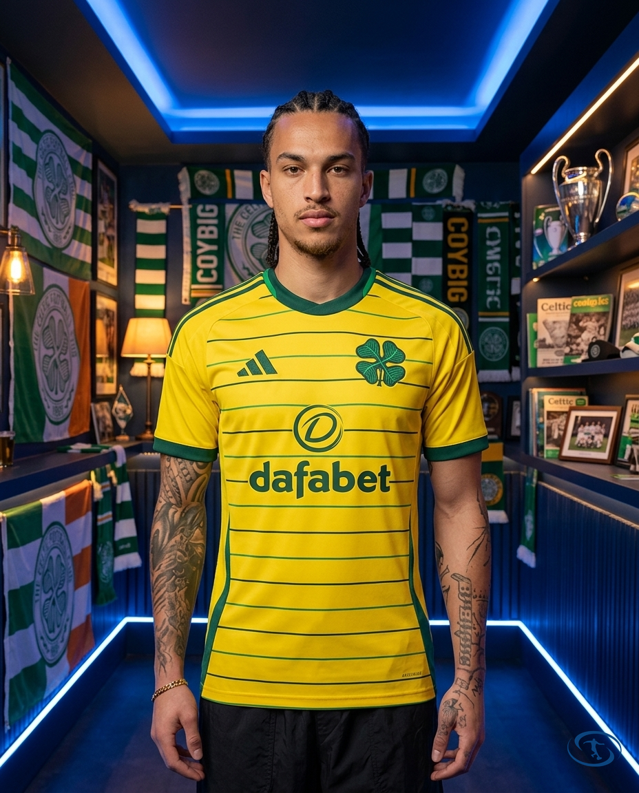Camisa Celtic Away 24/25 - Torcedor Adidas Masculino - Amarelo - Front View | Sant Sport