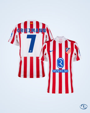 Atletico Madrid Home Player Number Shirt 2025-2026 (Official Cup Printing) - Men's