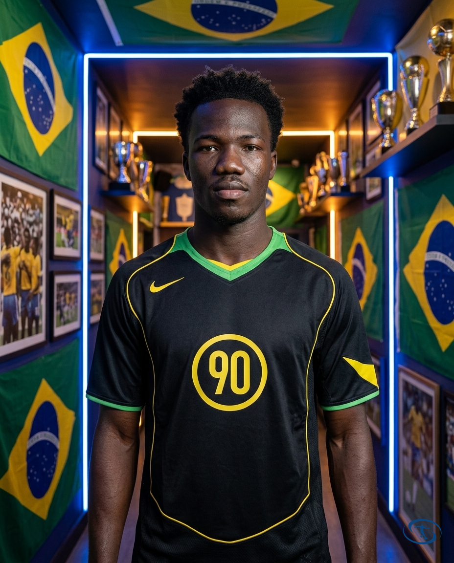 Camisa Retrô Seleção Brasileira Torcedor Nike - Total 90 - Preta - Front View | Sant Sport