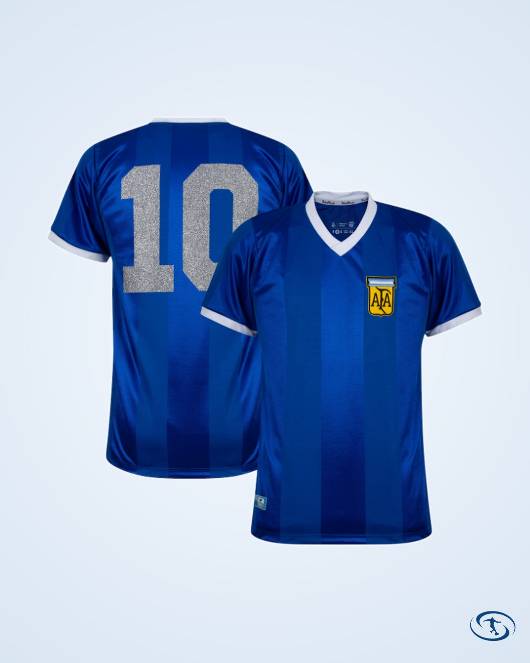 Argentina Away Retro No.10 (Maradona) Shirt 1986 (Retro Glitter Printing) - Men's