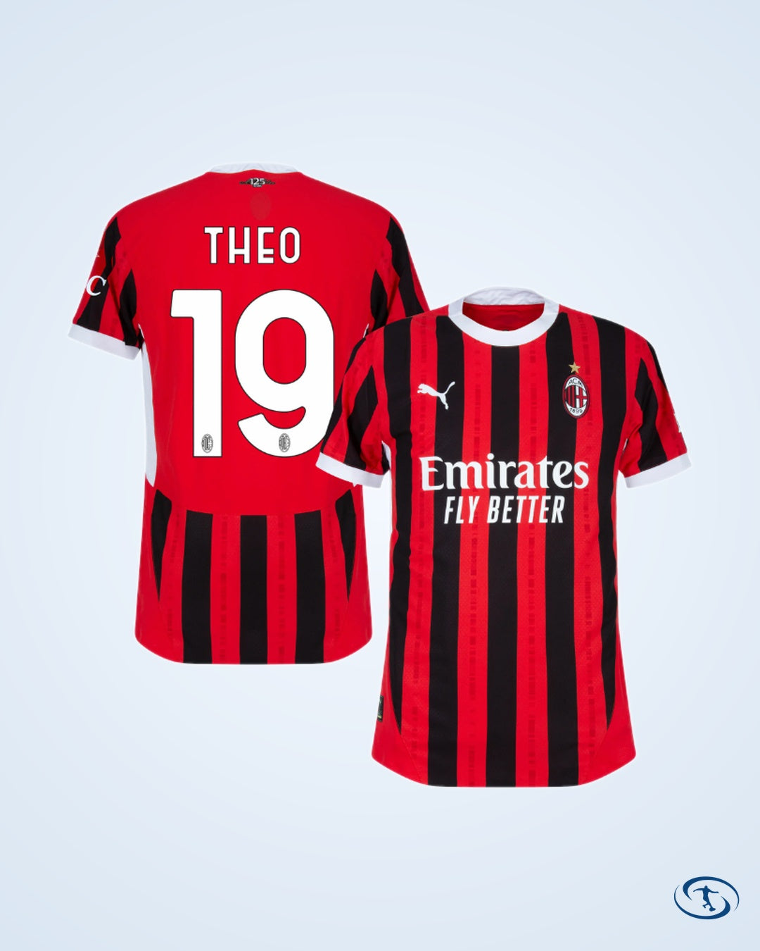 AC Milan Authentic Home Theo 19 Shirt 2024-2025 (Serie A) - Men's