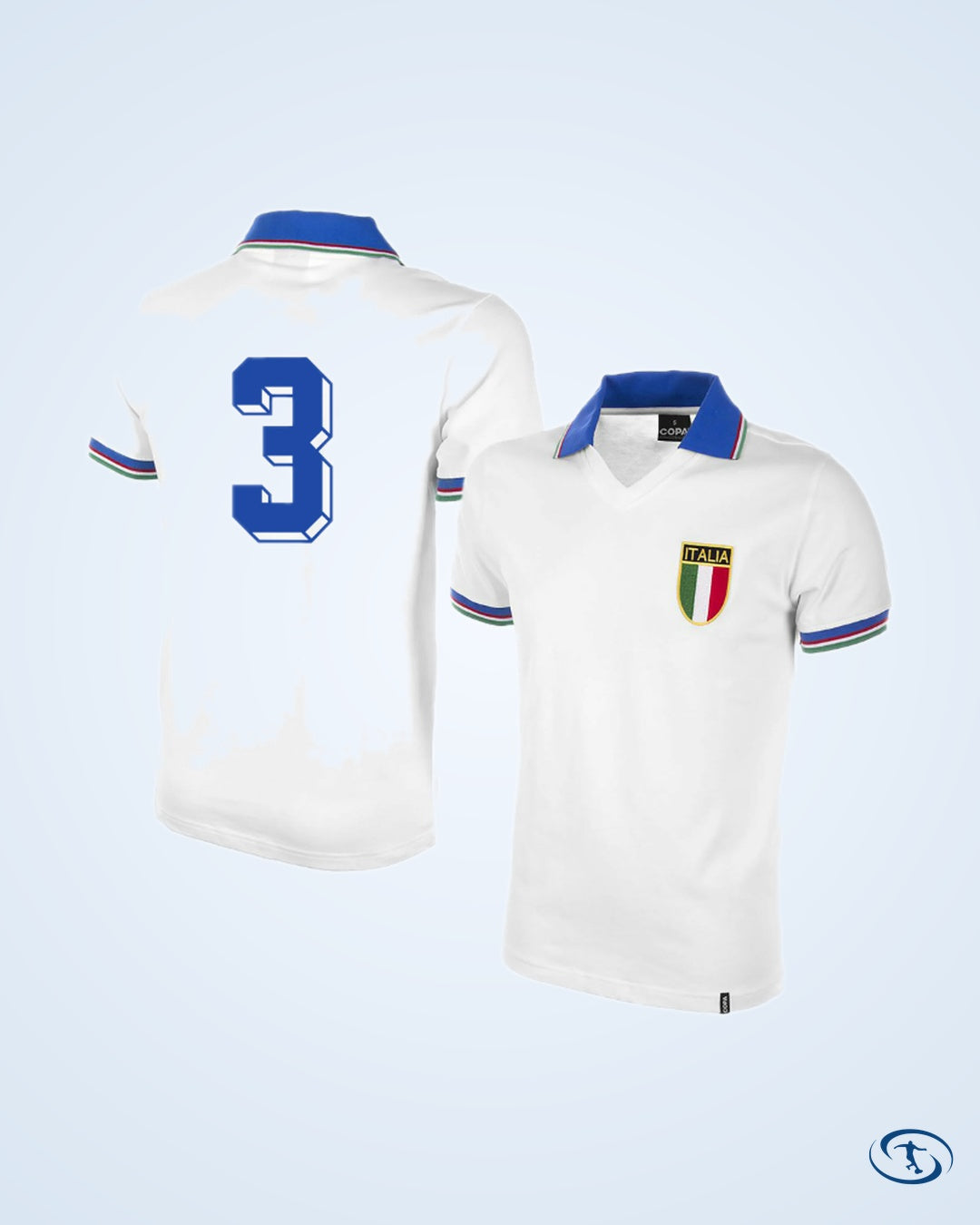 Italy Away Retro Shirt World Cup 1982 Fan Version (Retro Flock Printing)
