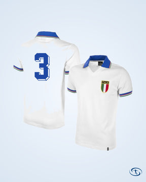 Italy Away Retro Shirt World Cup 1982 Fan Version (Retro Flock Printing)