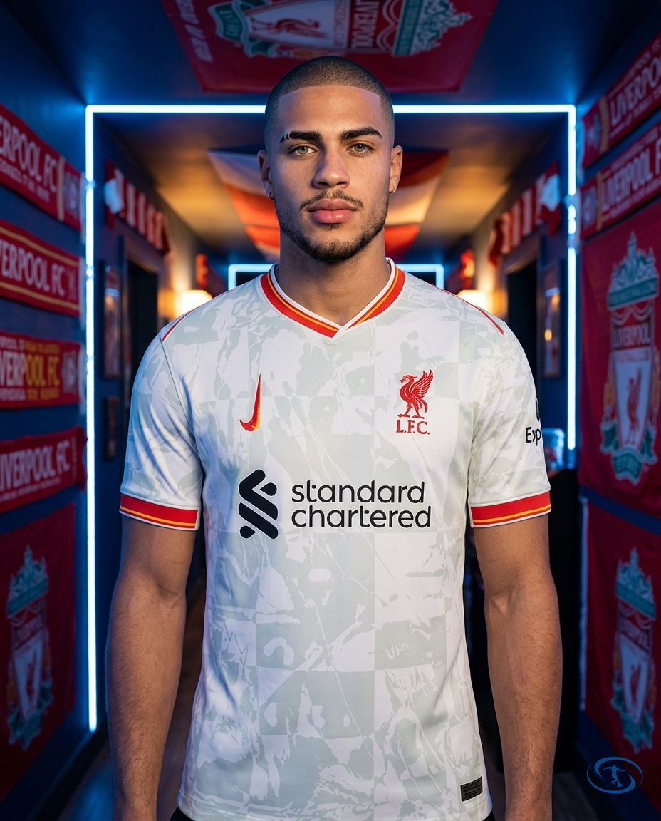 Camisa Liverpool Third 24/25 - Torcedor Nike Masculino - Branco e Vermelho - Front View | Sant Sport