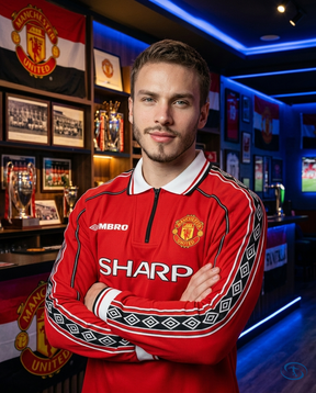 Camisa Manchester United Manga Longa Home Retrô 1998/99 - Torcedor Umbro Masculino - Side View | Sant Sport