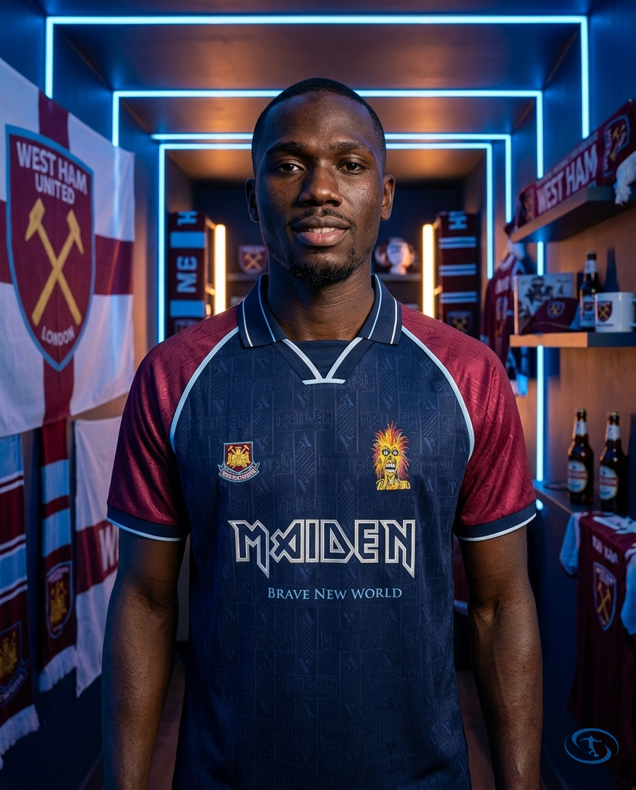 Camisa Retrô West Ham X Iron Maiden 1999 - Azul - Front View | Sant Sport