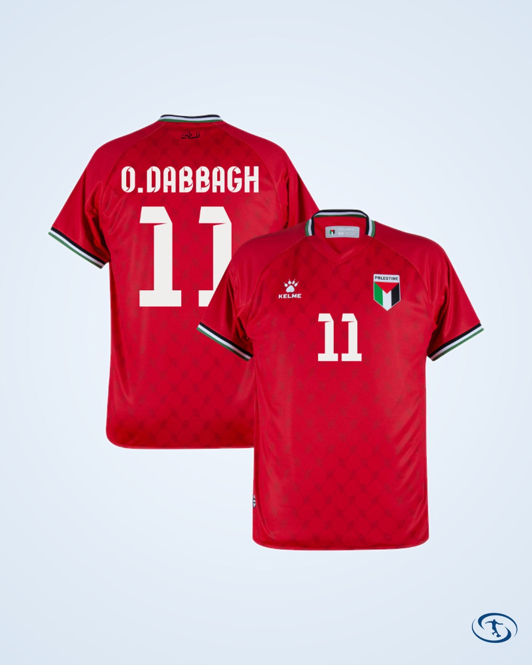 Kelme Palestine Away O.Dabbagh 11 Shirt 2024-2025 (Fan Style Printing) - Men's
