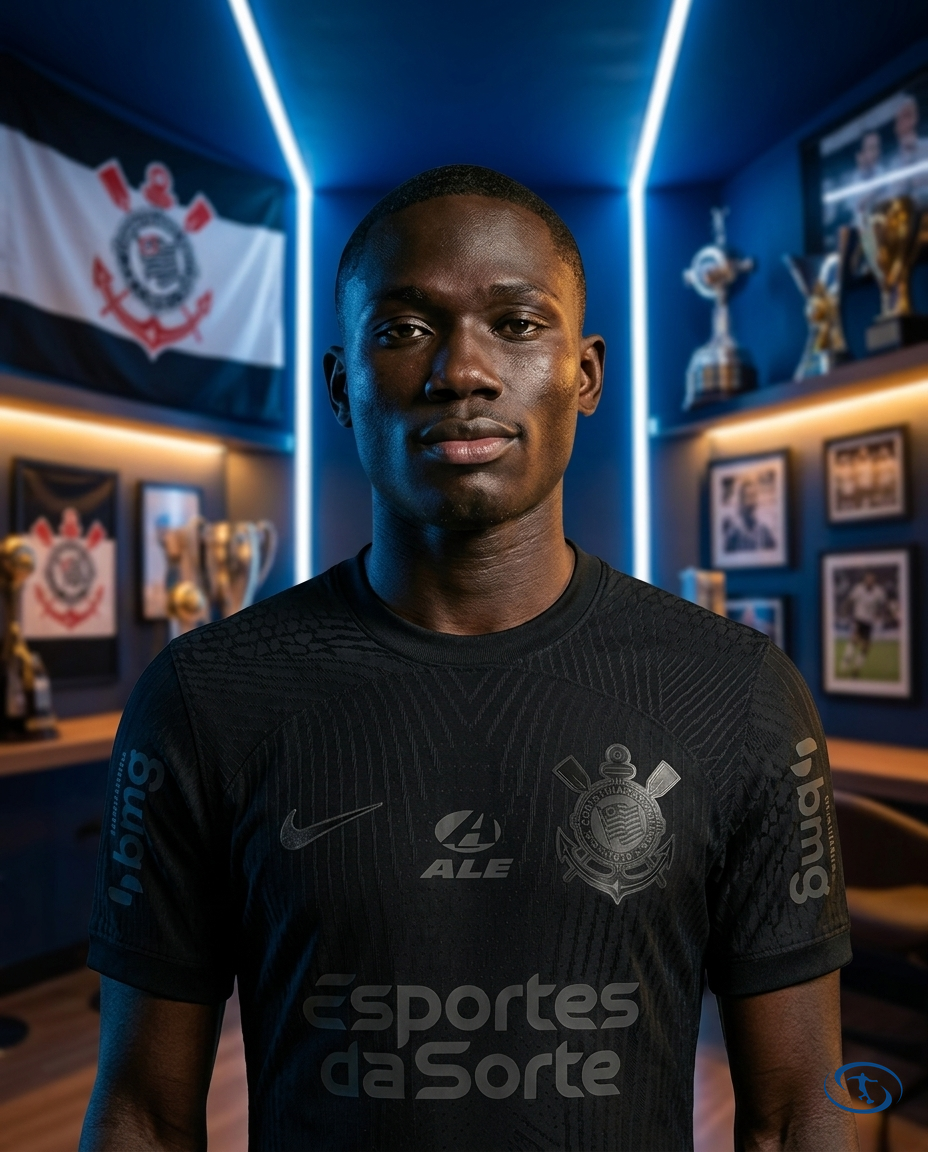 Corinthians Jersey Away w/ Sponsors 2024/25 Player Version Nike Men's - Black - Badge Close-Up | Sant Sport