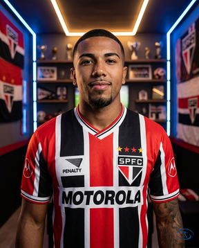 Sao Paulo FC Jersey Retro II 2000/03 Penalty Men's - Black e Vermelho - Badge Close-Up | Sant Sport