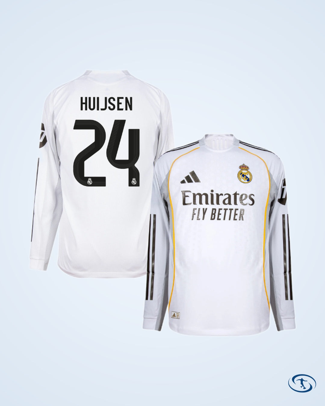 Real Madrid Authentic Home L/S Shirt 2025-2026 Player Version (Official Printing)