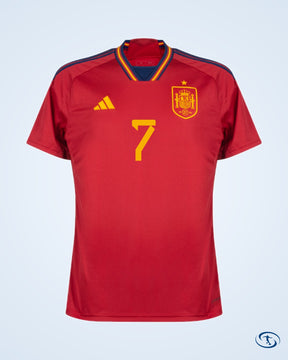 Spain Home Morata 7 Shirt 2022-2023 (Official Printing) - Men's | Sant Sport