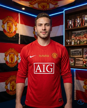 Camisa Manchester United Manga Longa Home Retrô 2008/2009 - Torcedor Masculino - Vermelho - Front View | Sant Sport