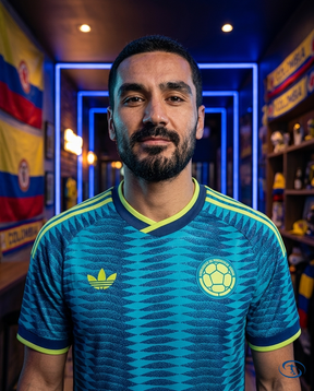 Camisa Colômbia Away 2026/27 Torcedor Adidas Masculino - Badge Close-Up | Sant Sport