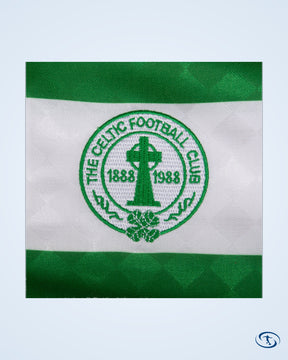 1988 Celtic Centenary Home Retro Thom 10 Shirt (Retro Flock Printing) - Men's