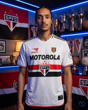 Sao Paulo FC Jersey Retro I 2000/03 Penalty Men's - White - Front View | Sant Sport