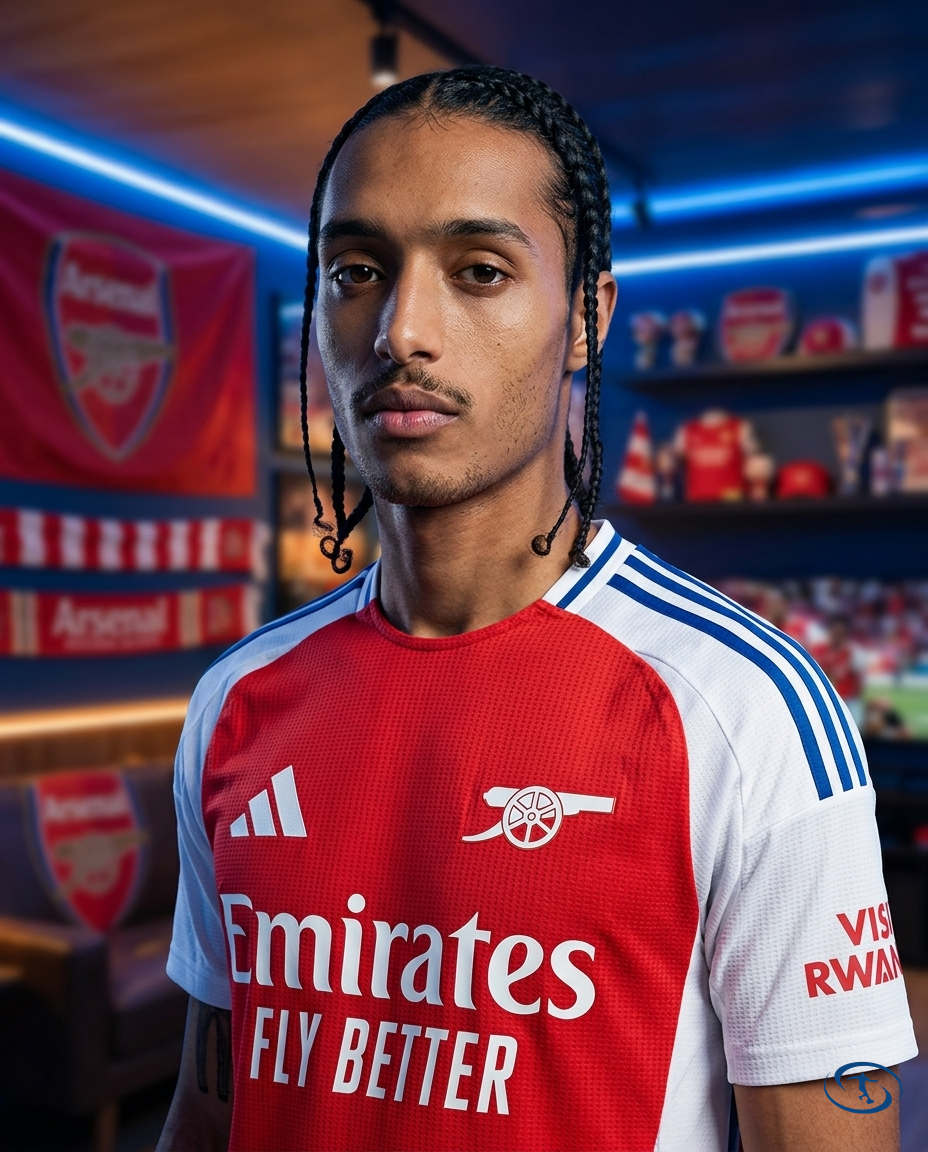Camisa Arsenal Home 24/25 - Torcedor Adidas Masculino - Vermelho - Badge Close-Up | Sant Sport