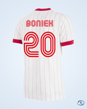 Poland Home Boniek 20 Retro Shirt 1982-1983 (Retro Flock Printing) - Men's
