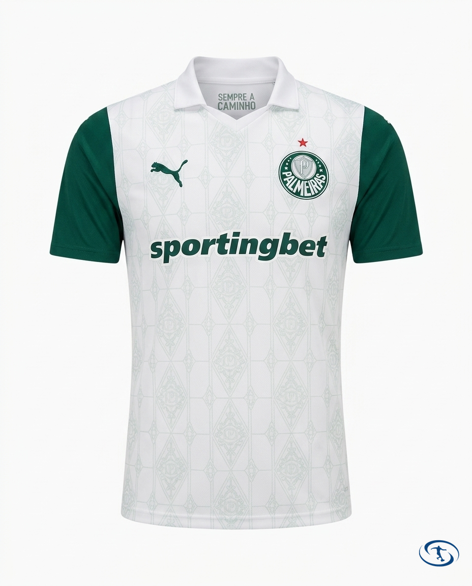 Palmeiras Jersey Away 2025/26 - Women's Puma - White e verde - Packshot | Sant Sport
