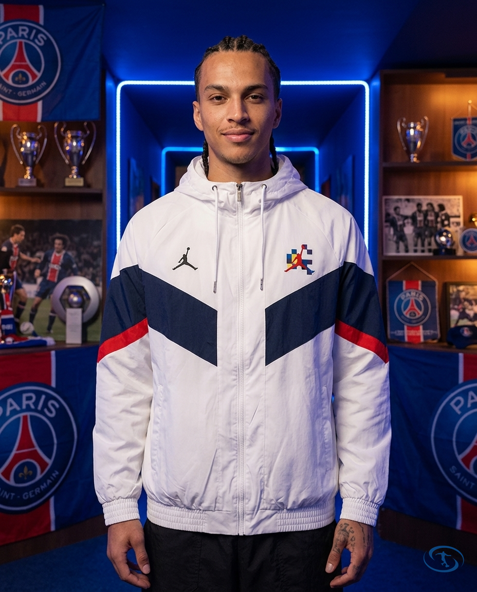 Corta Vento PSG Nike Masculino - Azul Branco - Front View | Sant Sport
