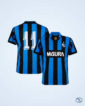 Inter Milan Home Retro No.11 (Rummenigge) Shirt 1996 (Retro Flock Printing) - Men's