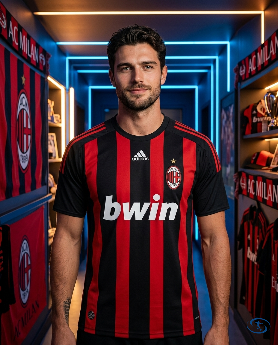 Camisa AC Milan Retrô 2008/09 - Torcedor Adidas Masculino - Vermelho e Preto - Front View | Sant Sport