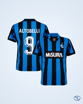 Inter Milan Home Retro Altobelli 9 Shirt 1986 (Retro Flock Printing) - Men's