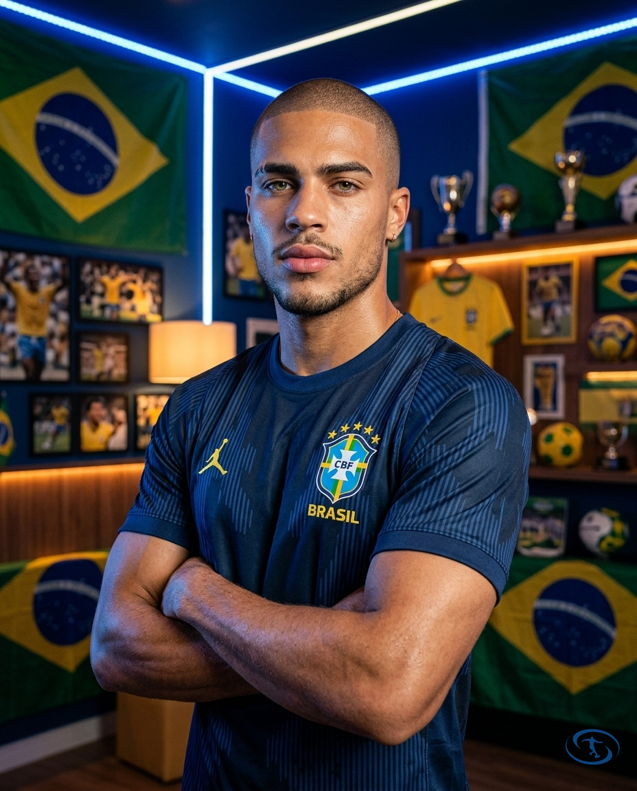 Camisa Brasil Away II 2026/27 Jogador Nike X Jordan Masculino - Azul - Side View | Sant Sport