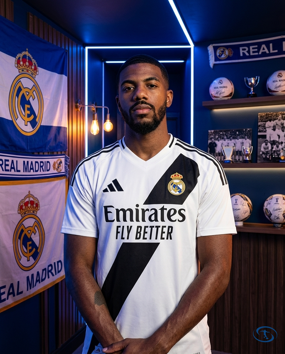 Camisa Real Madrid Home 24/25 - Mbappé #09 - Torcedor Adidas Masculino - Branco - Front View | Sant Sport