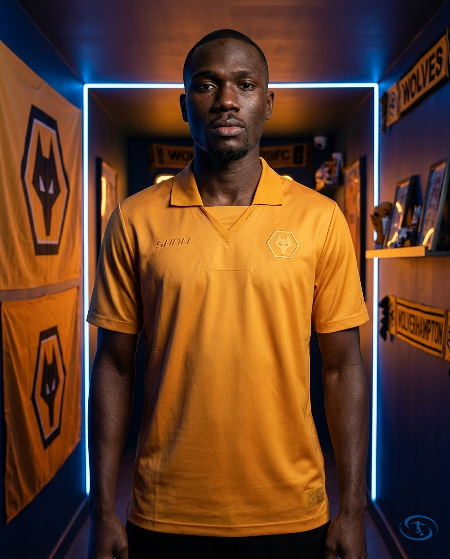 Camisa Wolves Edição 70 anos 24/25 Torcedor Masculina - Dourada - Front View | Sant Sport