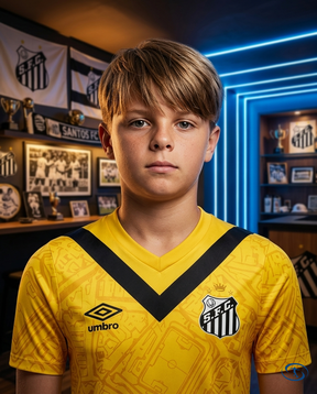 Santos Kids Kit Third 2024/25 - Umbro - Yellow - Badge Close-Up | Sant Sport