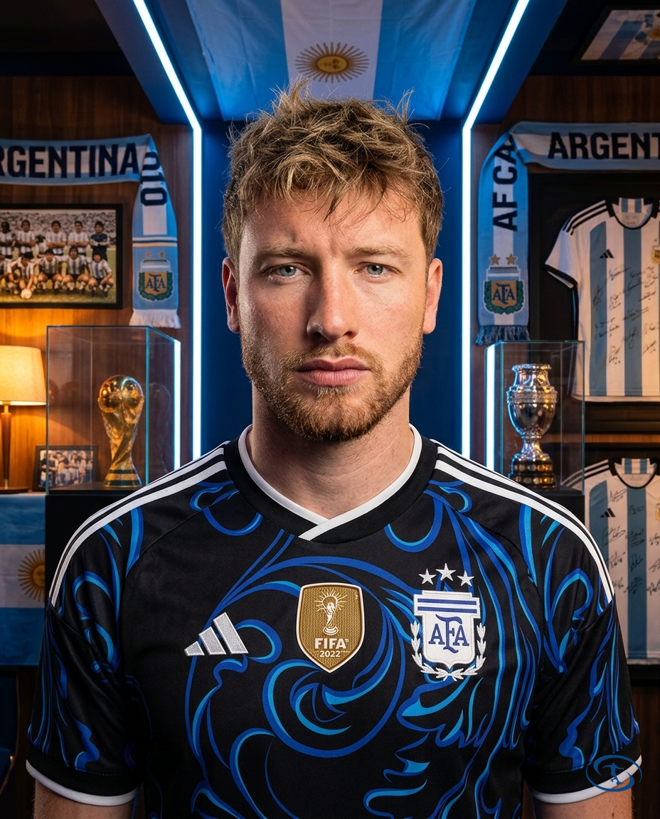 Camisa Argentina Away 2026/27 Torcedor Adidas Masculino - Azul - Badge Close-Up | Sant Sport