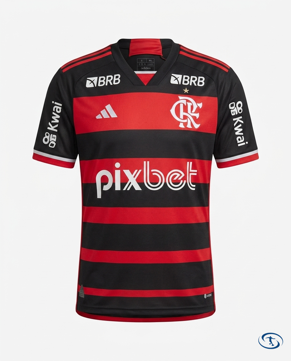 Flamengo Jersey w/ Sponsors Home 2024 Adidas Men's - Packshot | Sant Sport
