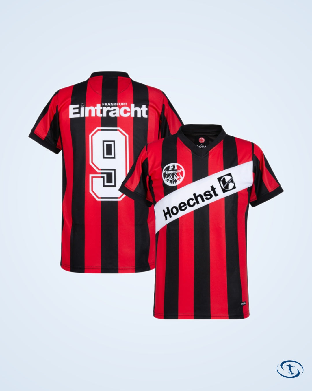 Eintracht Frankfurt Home No.9 Retro Shirt 1990-1991 (Retro Flock Printing) - Men's