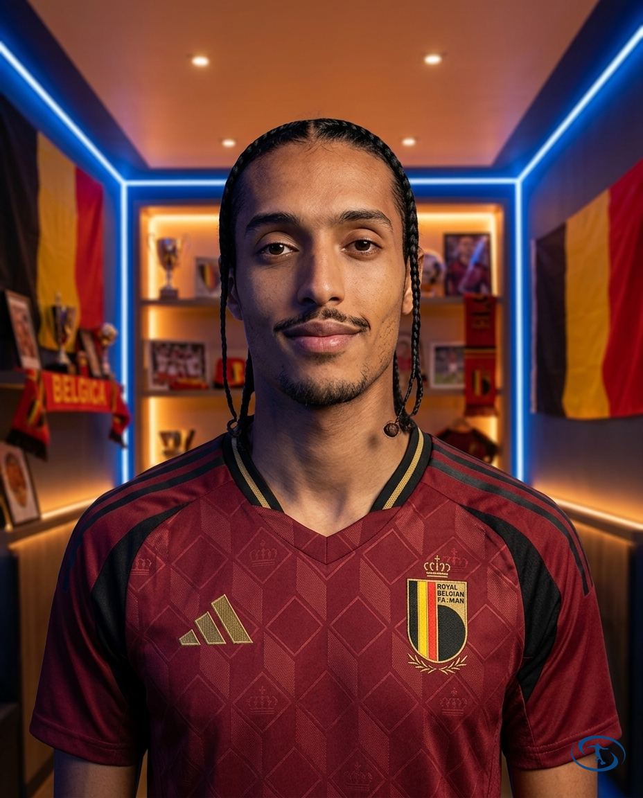 Camisa Bélgica Home 24/25 - Jogador Adidas Masculino - Vinho - Badge Close-Up | Sant Sport