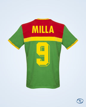 Cameroon Milla 9 Retro Shirt 1988-1989 (Retro Flock Printing) - Men's