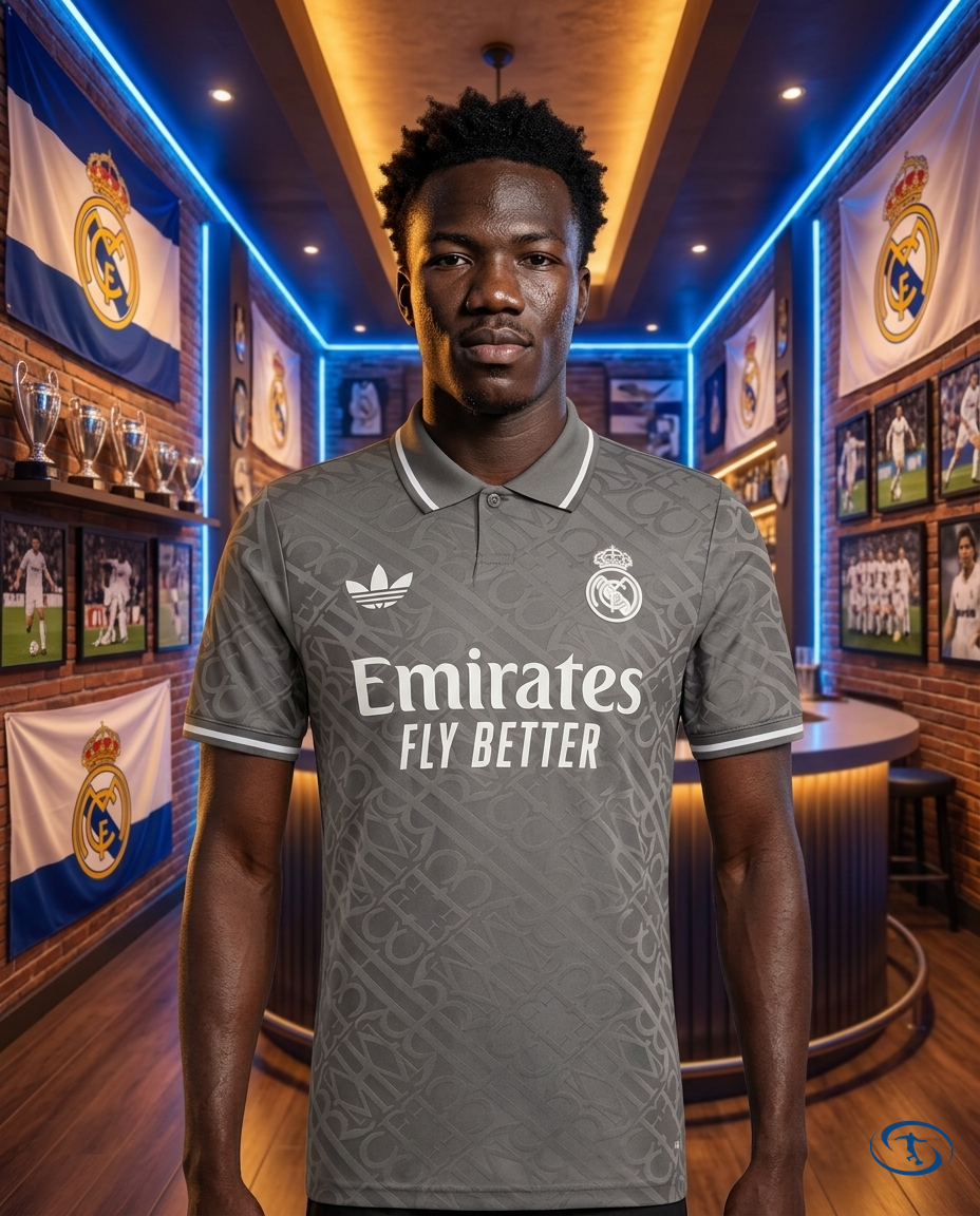 Camisa Real Madrid Third 24/25 - Versão Jogador Adidas Masculino - Cinza - Front View | Sant Sport