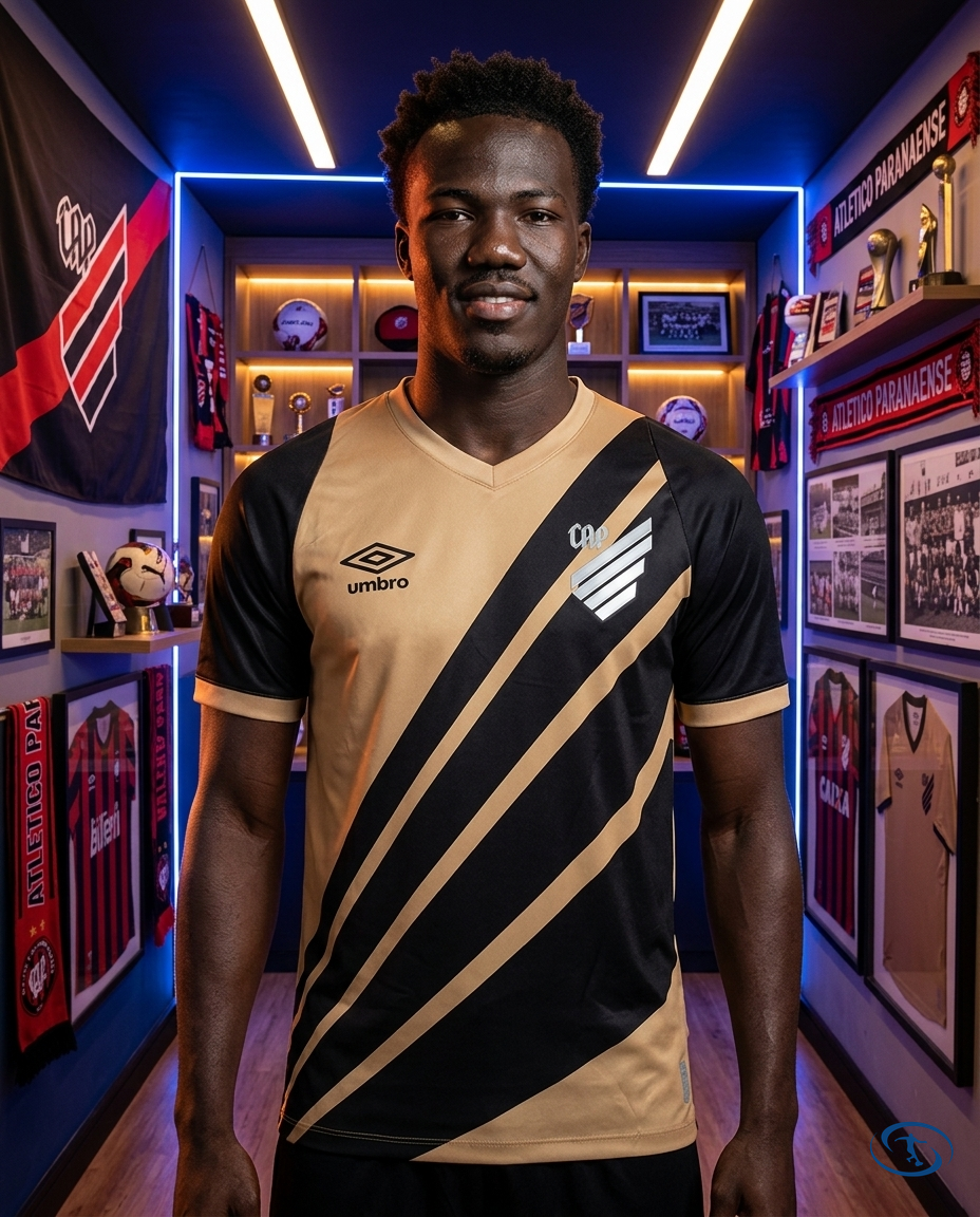 Camisa Athletico Paranaense Away 24/25 Torcedor Umbro Masculina - Dourado e Preto - Front View | Sant Sport