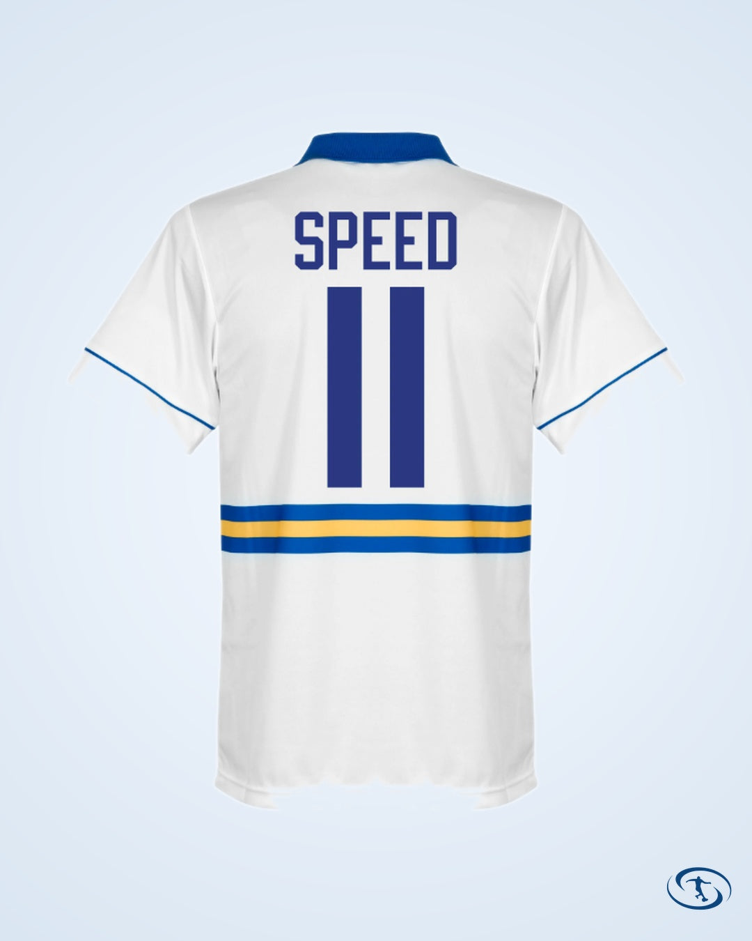 Score Draw Leeds United Home Retro Shirt 1993-1995 (Retro Flock Printing)