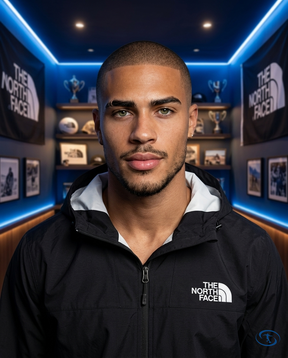 The North Face Men's - Black Windbreaker - Badge Close-Up | Sant Sport