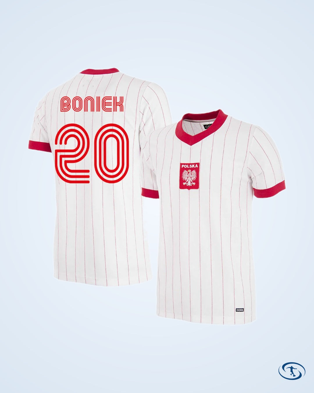 Poland Home Boniek 20 Retro Shirt 1982-1983 (Retro Flock Printing) - Men's