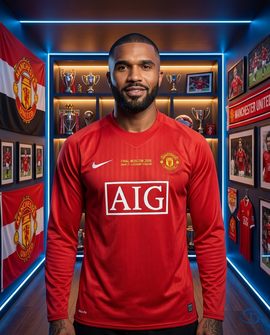 Camisa Manchester United Manga Longa Home Retrô 2007/2008 - Torcedor Nike Masculino - Front View | Sant Sport