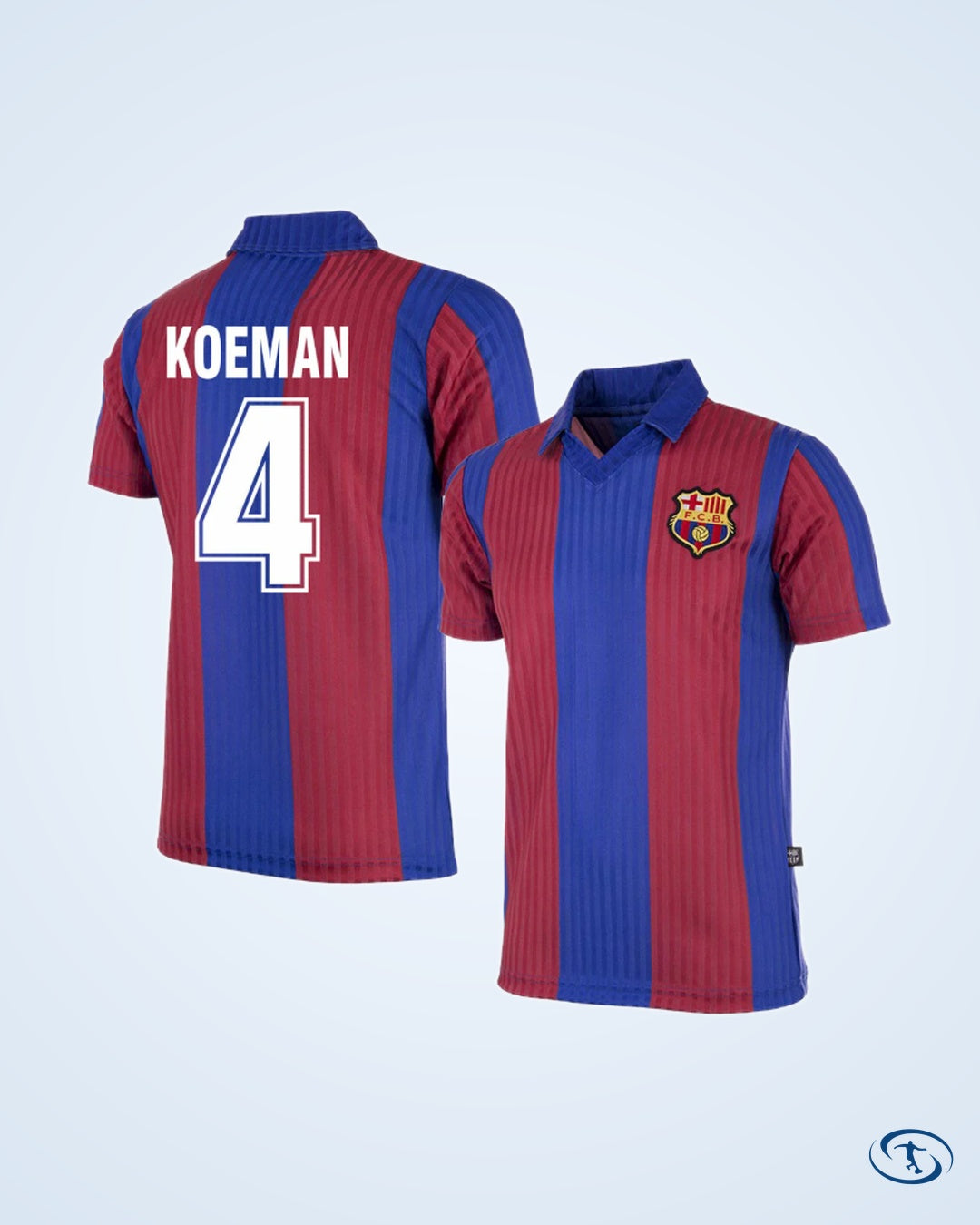 Barcelona Home Koeman 4 Retro Shirt 1990-1992 (Retro Flock Printing) - Men's