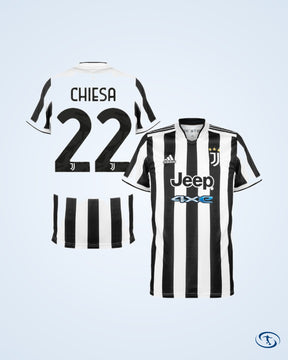 Juventus Home Chiesa 22 Shirt 2021-2022 (Official Printing) - Men's