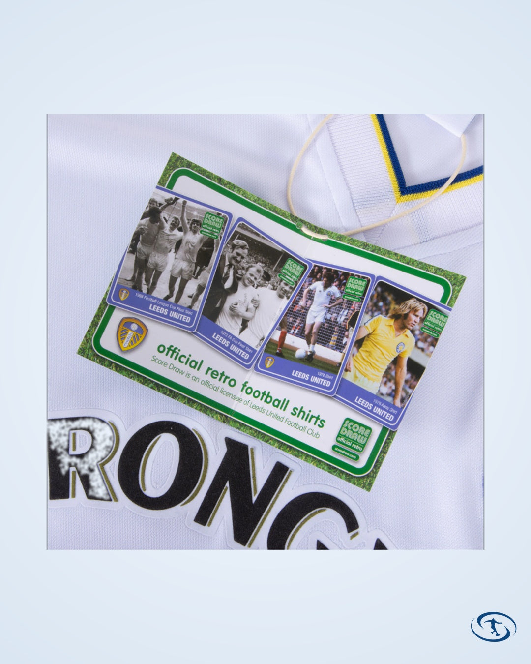 Score Draw Leeds United Retro Home Shirt 2000-2002 Fan Version (Retro Flex Printing)