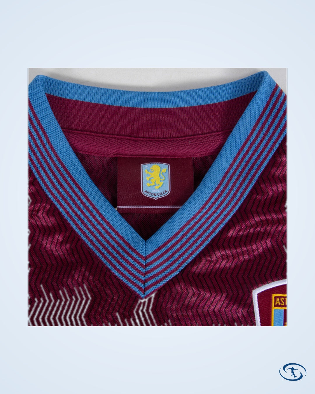 Score Draw Aston Villa Retro Home  Shirt 1997-1998 (Retro Flex Printing)