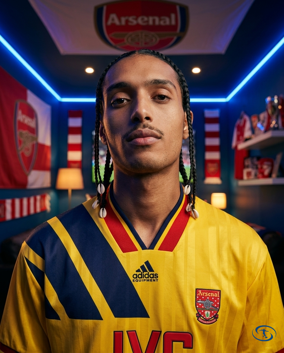 Camisa Arsenal Away Retrô 93/94 Torcedor Adidas Masculina - Amarelo - Badge Close-Up | Sant Sport