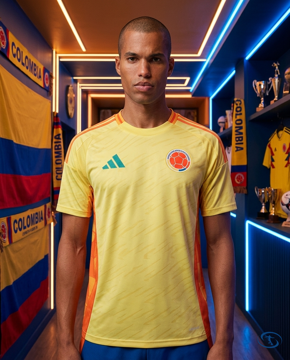 Camisa Colômbia Home Copa América 24/25 - Torcedor Adidas Masculino - Amarelo - Front View | Sant Sport