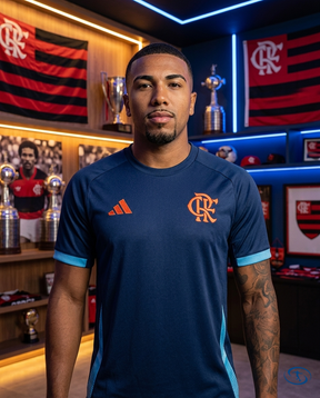 Kit Treino Flamengo Camisa + Shorts 25/26 - Torcedor Adidas Masculina - Azul - Front View | Sant Sport